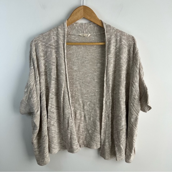 Eileen Fisher Sweaters - Eileen Fisher Linen Blend Cardigan Medium Sweater Beige Cocoon Oversized Knit